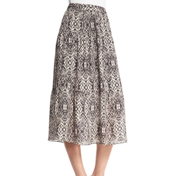 Haute Hippie Dresses & Skirts - Haute Hippie Printed Silk Midi Skirt Shadow Snake 8